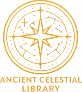 Golden eight‑pointed star emblem with constellation dots, representing the Ancient Celestial Library.