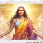 A radiant celestial goddess with flowing hair and luminous wings, surrounded by golden and rose‑colored light, symbolizing divine knowledge and the deeper foundations of True Sidereal wisdom.