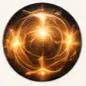 Glowing golden fire surrounded by radiant energy representing the Generator aura
