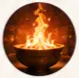 Glowing sacred flame representing the Generator hearth